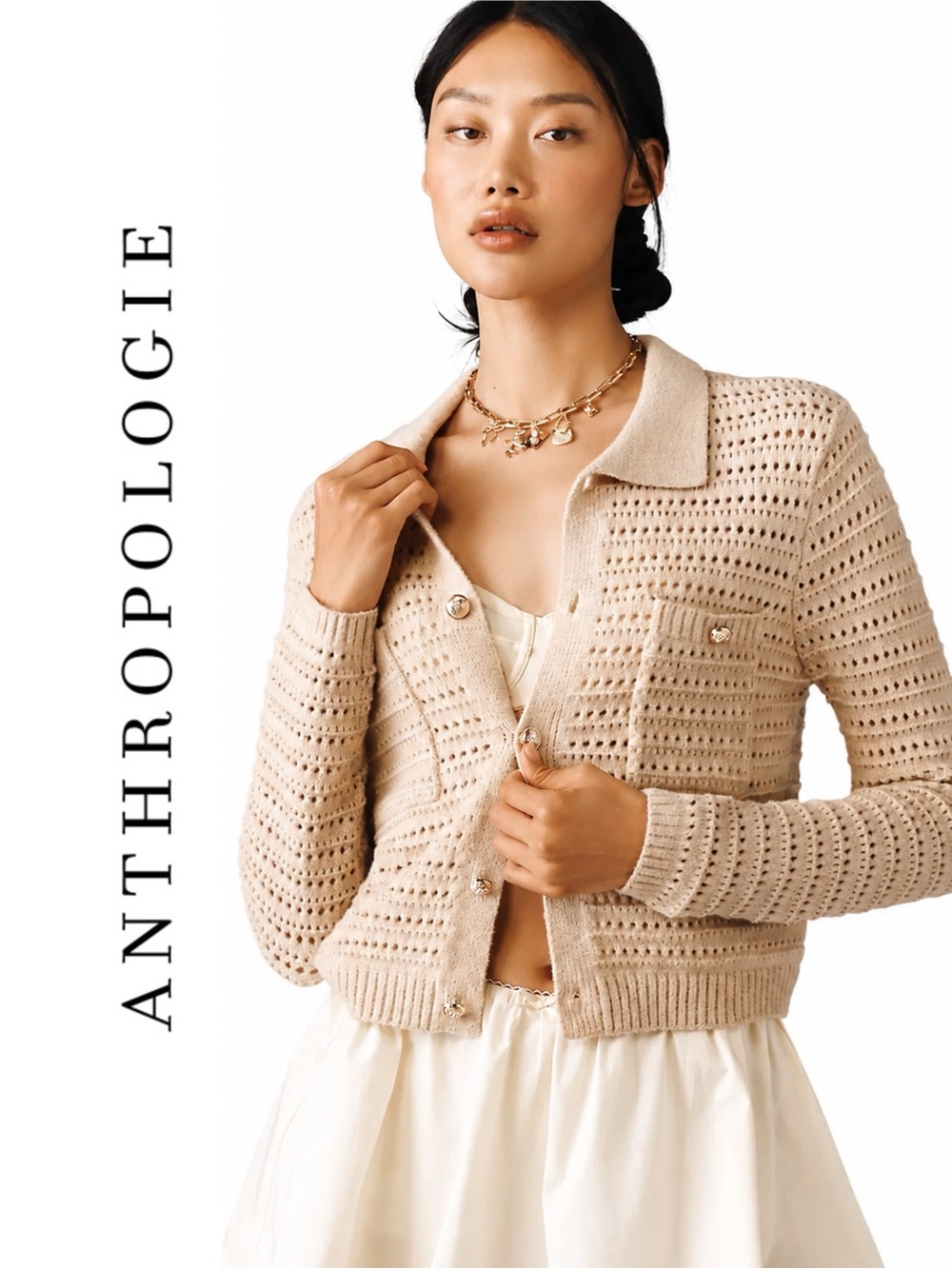 Anthropologie NVLT Collared Knit Lady Jacket